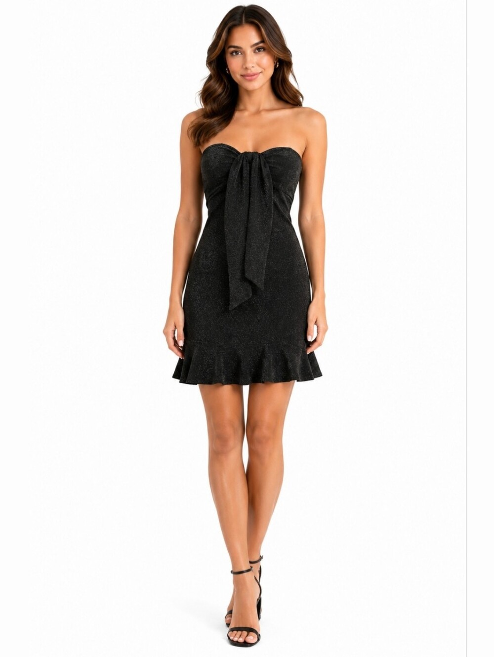 Blue Blush Black Halter Mini Dress